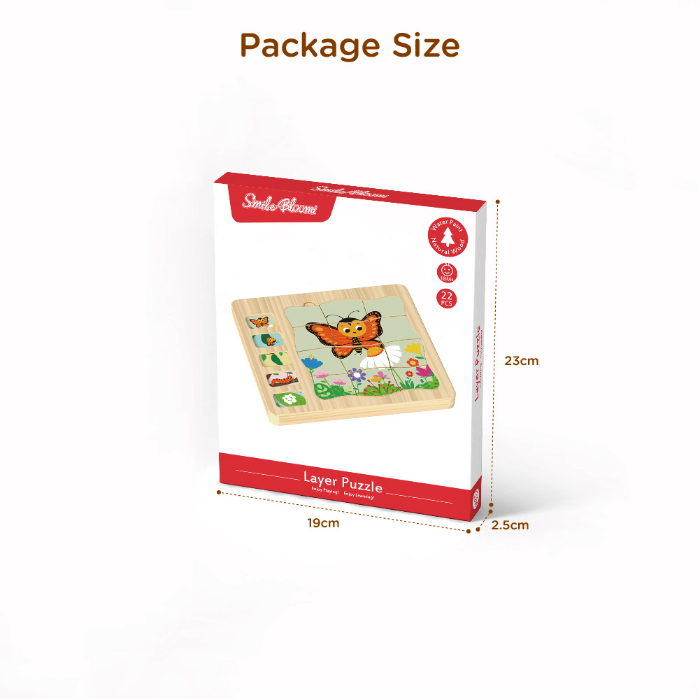 Wooden Montessori butterfly development puzzle Animal growth process creative toys Suitable for preschool children - Image 4