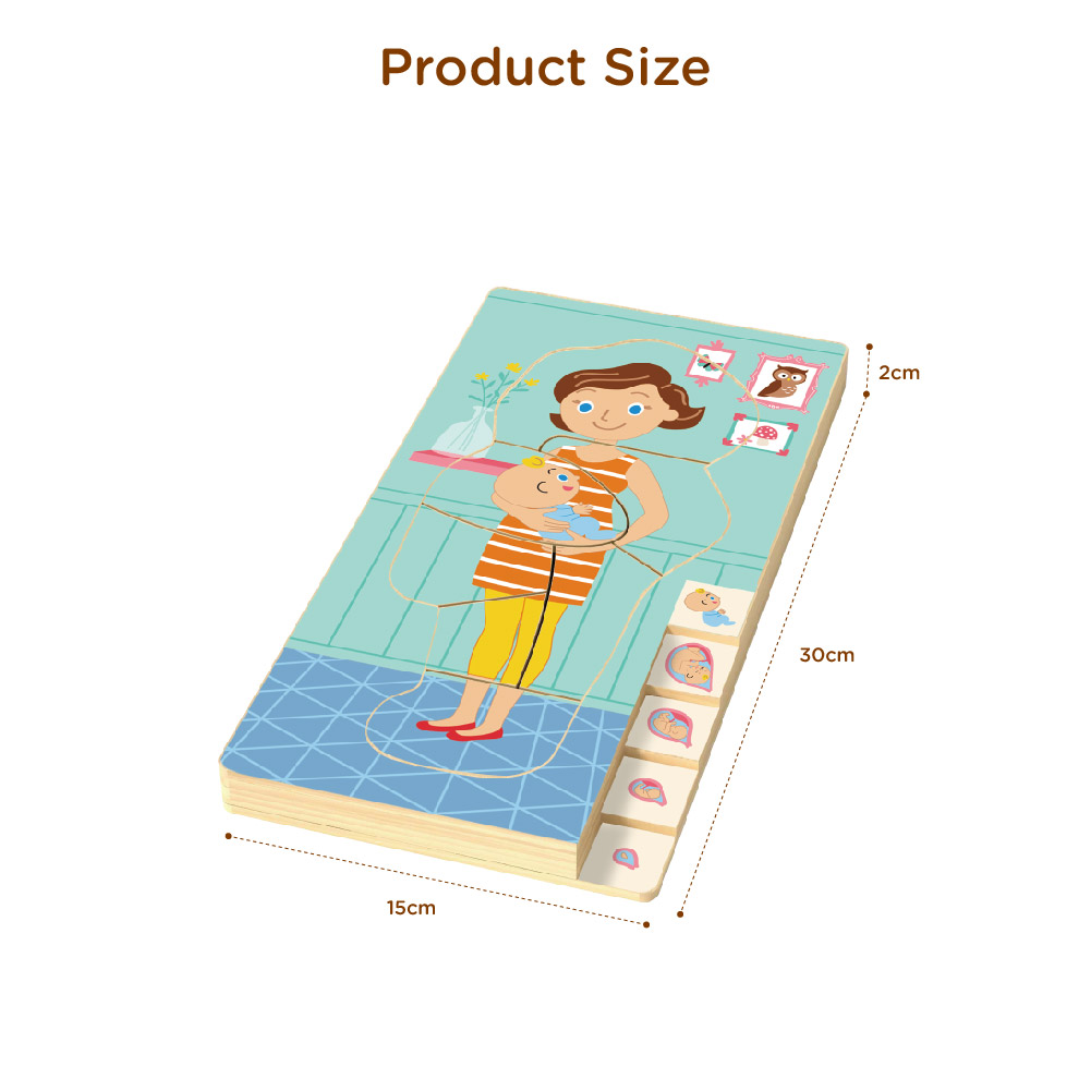 Human body pregnant multi-layer puzzle, children's early education puzzle, body cognition puzzle, wooden toys - Image 3