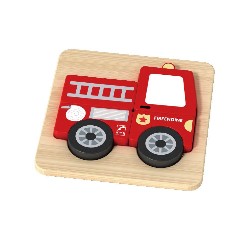 Wooden 3D puzzle Fireengine puzzle board children educational toys for boys and girls