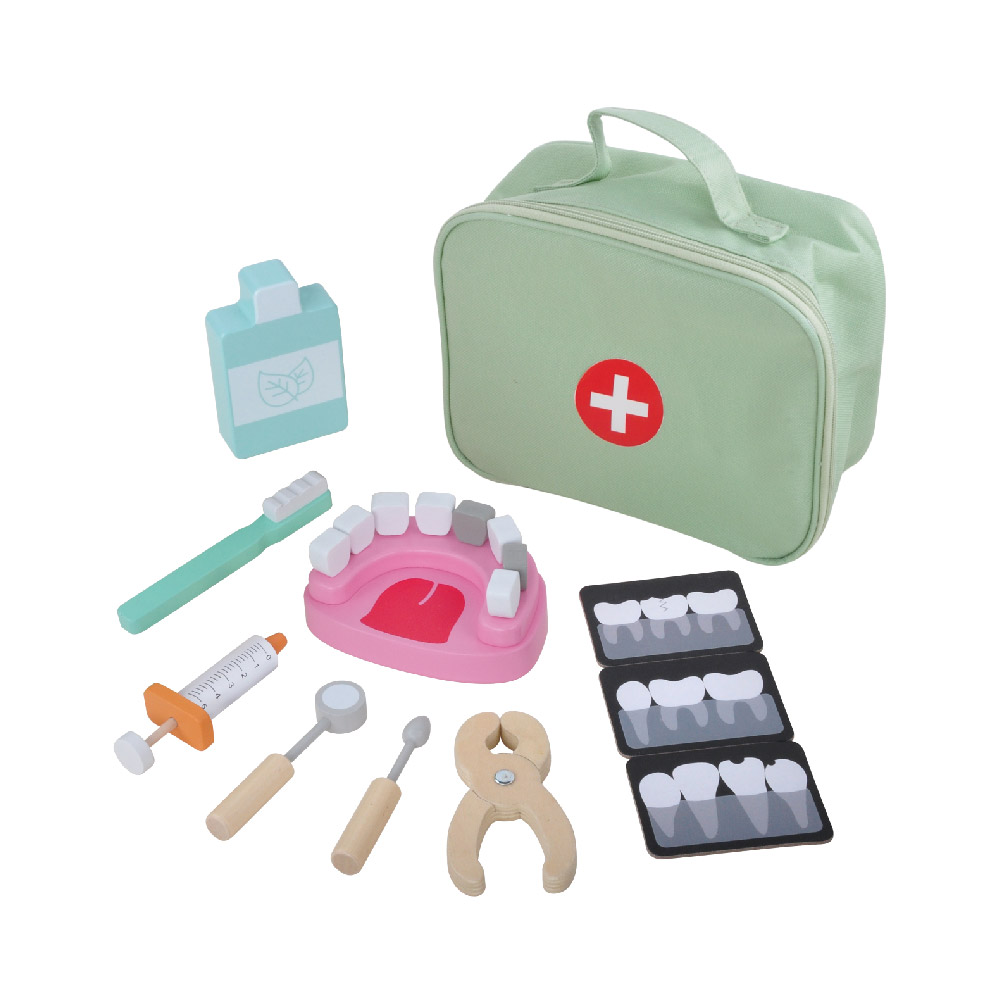 Wooden children's dental set toy children's doctor toy educational preschool toy - Image 3