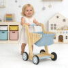 Wooden baby shopping cart Four-wheel push-pull wooden shopping cart toy Early childhood educational toy walker push-pull Suitable for boys and girls