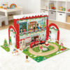 Wooden Christmas Train Assembly Track Toy Set Electric Train Track Toy