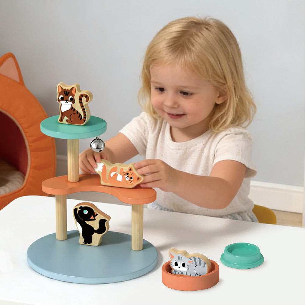Children's wooden pet cat toys cat climbing frame set children's educational toys