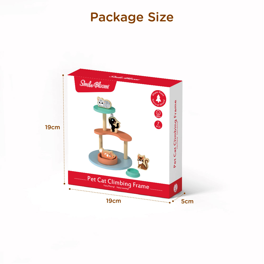 Children's wooden pet cat toys cat climbing frame set children's educational toys - Image 4