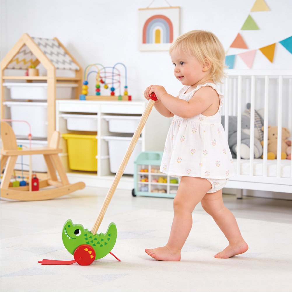 Wooden push rod toys, children's educational push and pull walking toys, develop motor skills