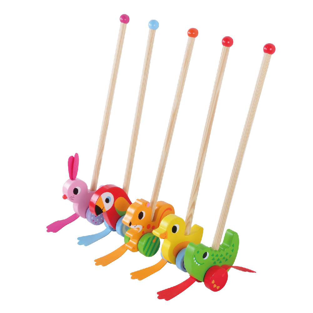 Wooden squirrel push rod toys, children's educational push and pull walking toys, develop motor skills - Image 6