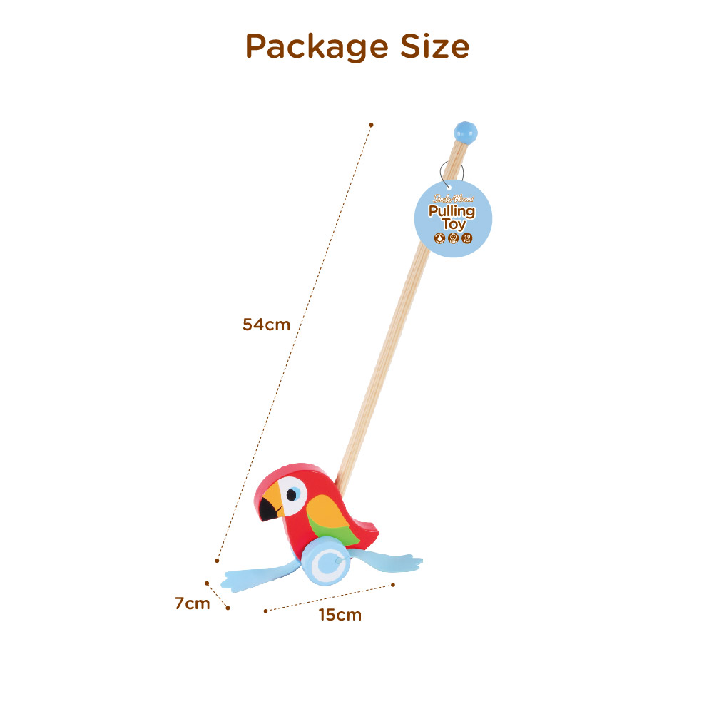 Wooden parrot push rod toys, children's educational push and pull walking toys, develop motor skills - Image 5