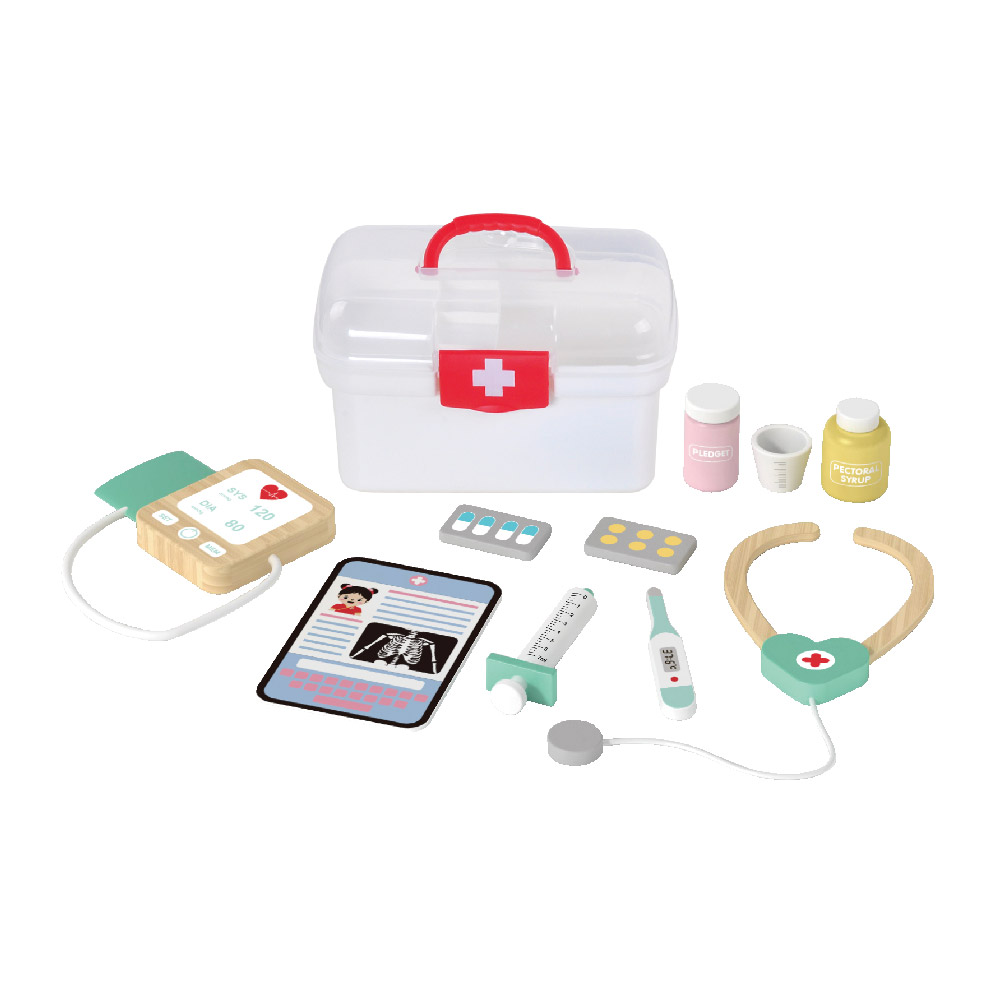 Wooden doctor toy set role play doctor medical toy set for kids - Image 2