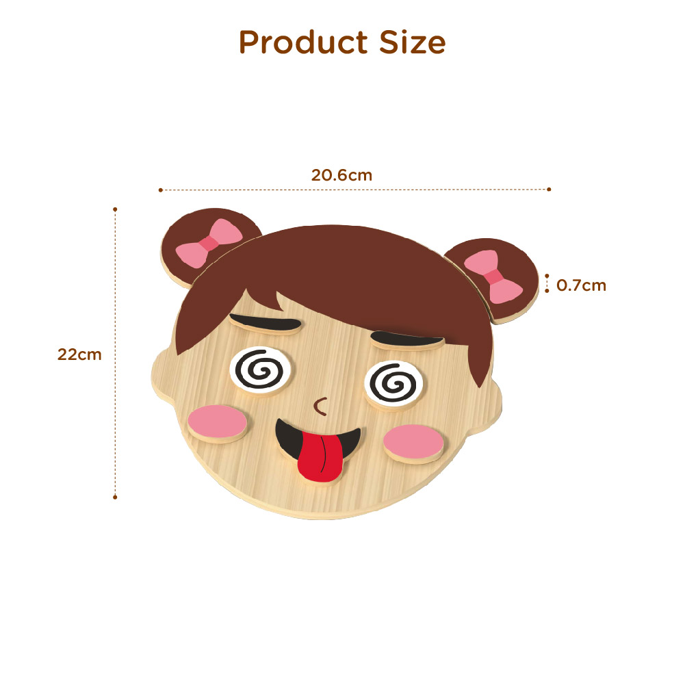 Wooden facial expressions, Montessori children's educational face changing building block learning toys - Image 4