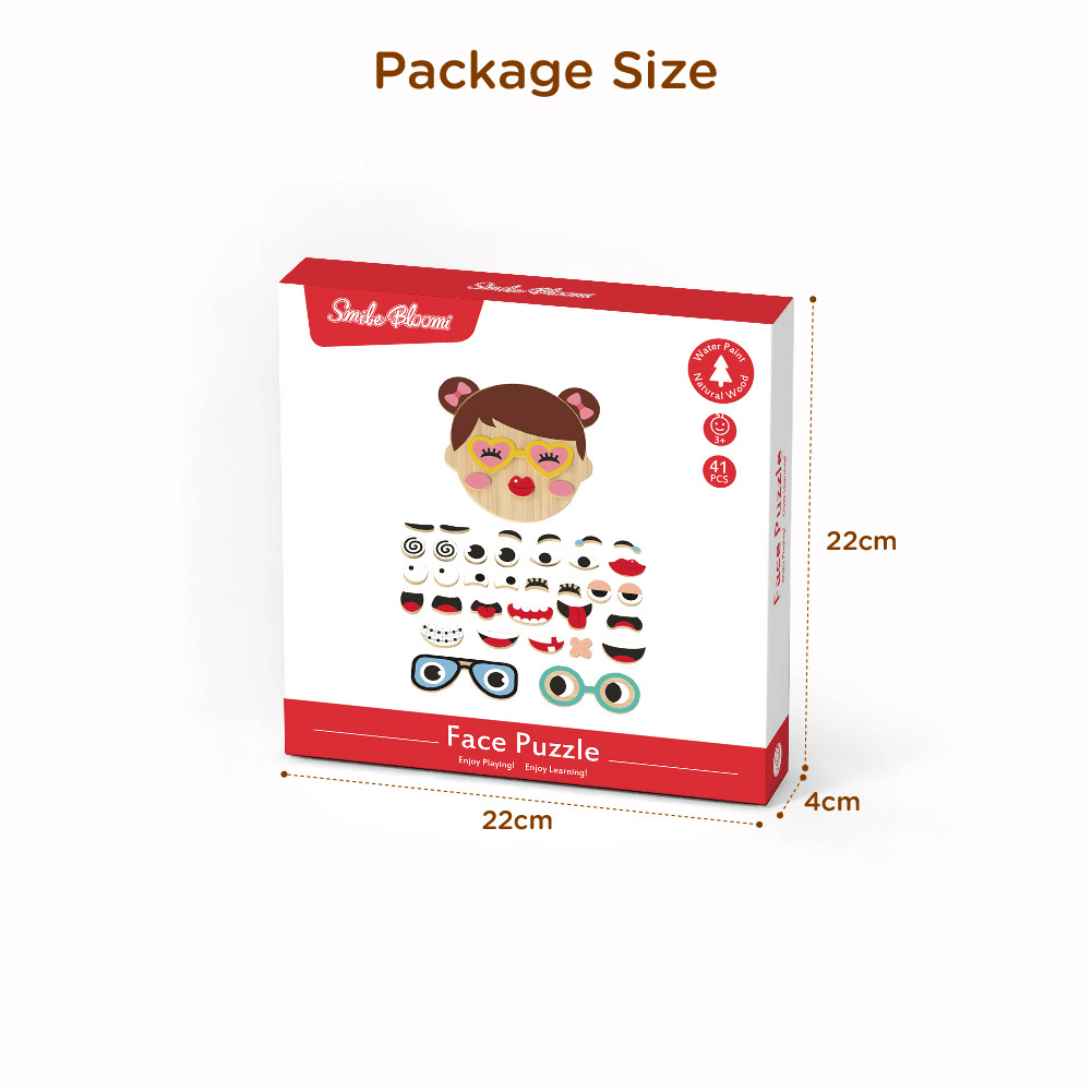 Wooden facial expressions, Montessori children's educational face changing building block learning toys - Image 5