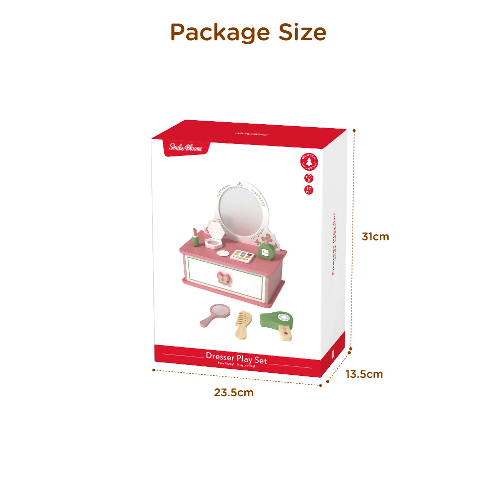 Wooden Dressing Table Set Role Play Learning Cosmetics Toys for Girls - Image 5