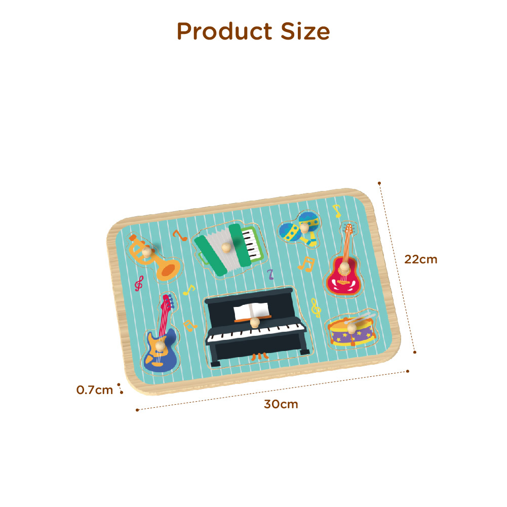 Hot Sale Montessori Musical Instrument Puzzle Early Education Wooden Jigsaw Wooden Peg Puzzle - Image 3