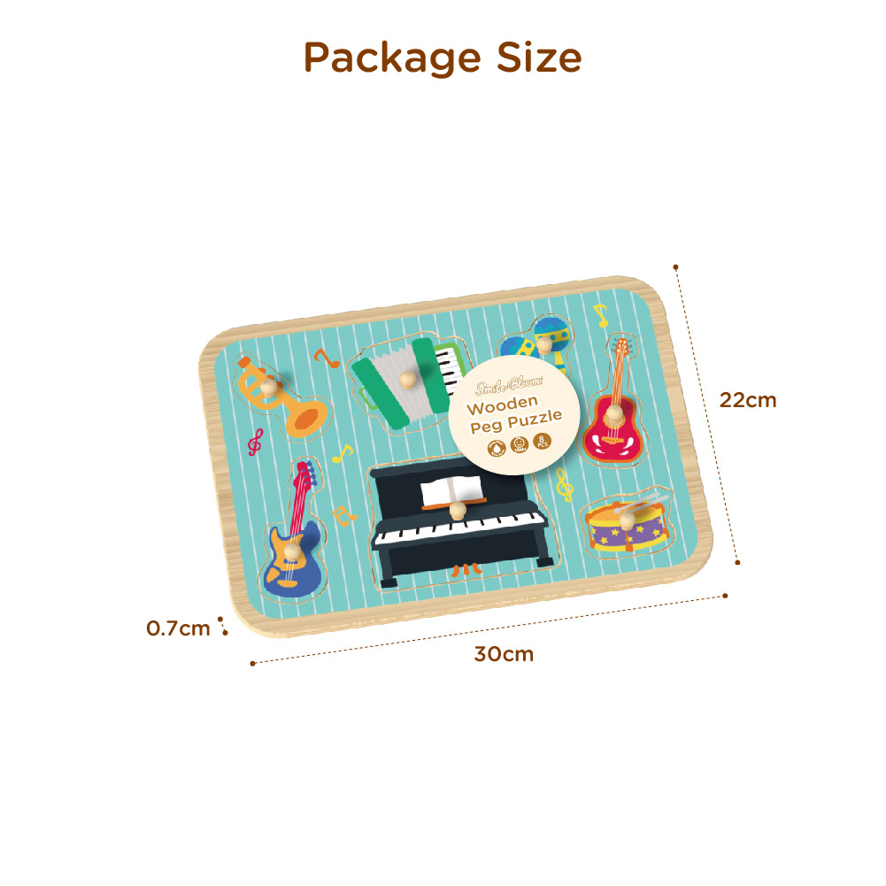 Hot Sale Montessori Musical Instrument Puzzle Early Education Wooden Jigsaw Wooden Peg Puzzle - Image 4