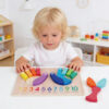 Children's math teaching aids Montessori finger hand counting game toys children's education math wooden toys