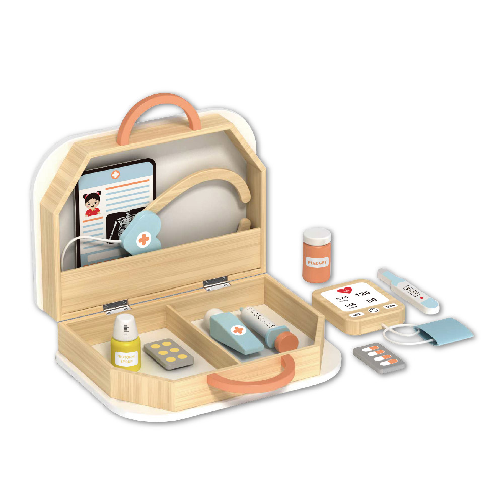 Wooden doctor toy set role play children's medical toy set - Image 2
