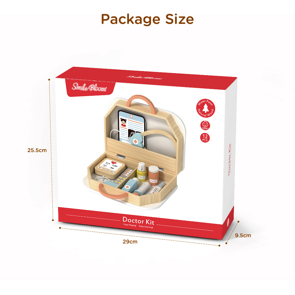 Wooden doctor toy set role play children's medical toy set - Image 4
