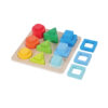 Montessori shape stacking color sorting wooden block puzzle toys for toddlers