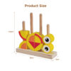 Wooden geometric stacking blocks, butterfly building block puzzle, educational Intellectual Toddler Multi-Shape Stacking Toy Set for Toddler Boys and Girls