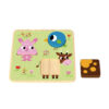 Wooden children's cartoon 3D toy puzzles, four geometric shape matching color recognition puzzles
