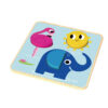 Wooden children's cartoon 3D toy puzzles, four geometric shape matching color recognition puzzles