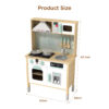 Children's wooden kitchen toy set | Including microwave, refrigerator and pots | Fun pretend cooking toys | Suitable for children's pretend games