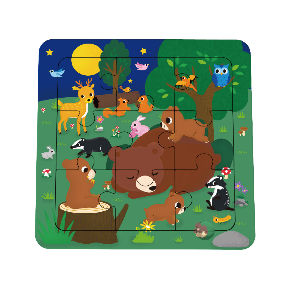 Wooden 9-piece cartoon puzzles Children's mini animal puzzle toys - Image 3