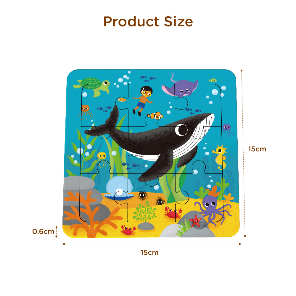Wooden 9-piece cartoon puzzles Children's mini animal puzzle toys - Image 7