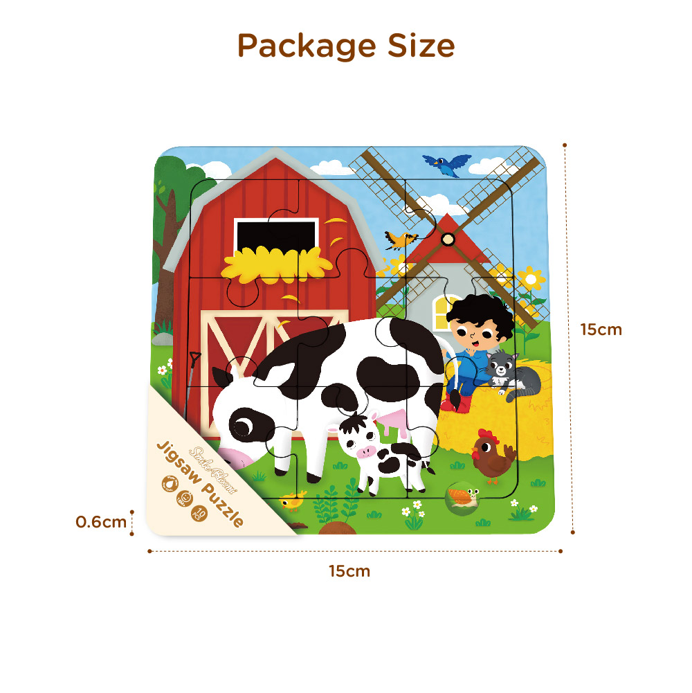 Wooden 9-piece cartoon puzzles Children's mini animal puzzle toys - Image 8