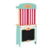 Wooden Puppet Theater Toys Children's 2-in-1 Theater and Grocery Educational Role Play Toys, Children's Wooden Theater with Curtains