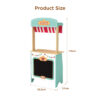 Wooden Puppet Theater Toys Children's 2-in-1 Theater and Grocery Educational Role Play Toys, Children's Wooden Theater with Curtains