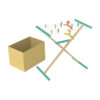 Wooden clothes drying rack set is suitable for children's indoor and outdoor role-playing games