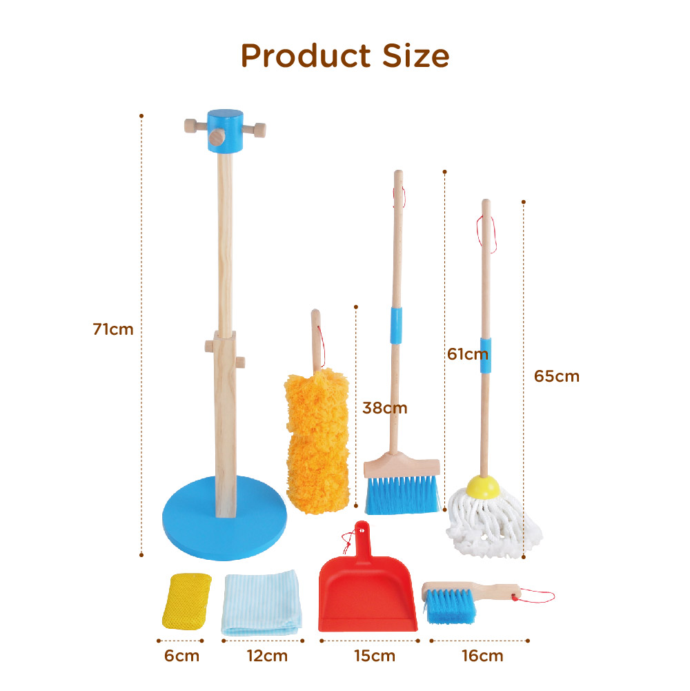 Wooden cleaning set role-playing children's toys educational housework learning - Image 3