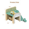 Wooden parking toy set with 3 mini wooden cars, double-story parking, role-play toys for boys and girls