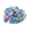 105-piece Children's Wooden Round Jigsaw Puzzle, Creative Global Village Jigsaw Puzzle for Boys and Girls, Educational Toy