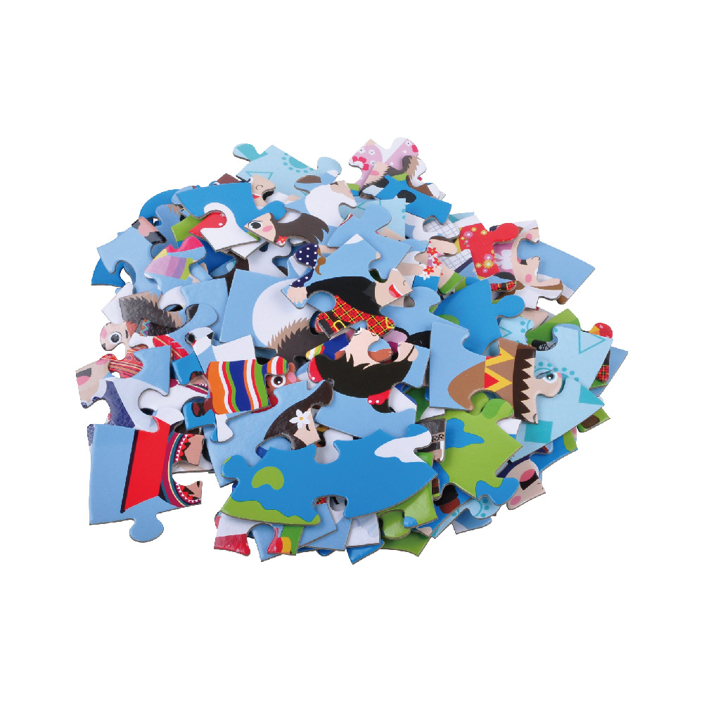 105-piece Children's Wooden Round Jigsaw Puzzle, Creative Global Village Jigsaw Puzzle for Boys and Girls, Educational Toy - Image 3