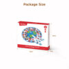 105-piece Children's Wooden Round Jigsaw Puzzle, Creative Global Village Jigsaw Puzzle for Boys and Girls, Educational Toy