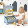 Wooden role-play fruit store shopping food set | role-play pretend children's market stall toys | educational parent-child toys