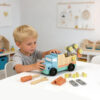 Wooden truck tool box with removable nuts suitable for children's screw repair station