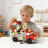 Wooden DIY assembly fire truck toys Children's educational fire truck disassembly and assembly toys