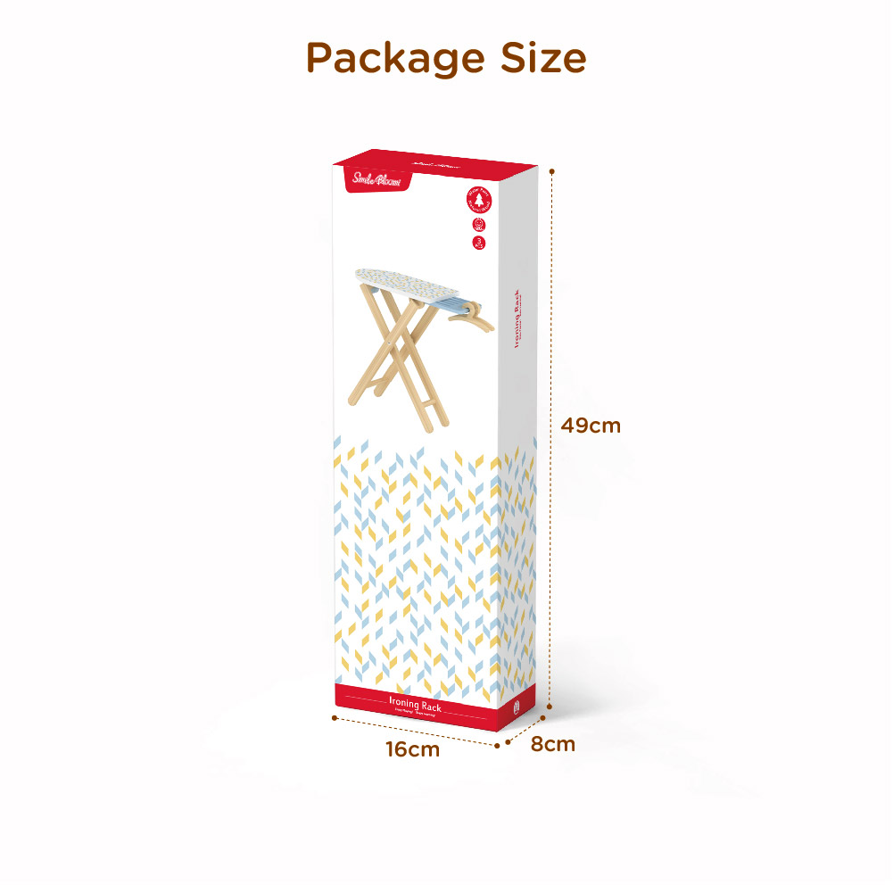 Wooden ironing board set, children's pretend play foldable ironing board table toys - Image 4