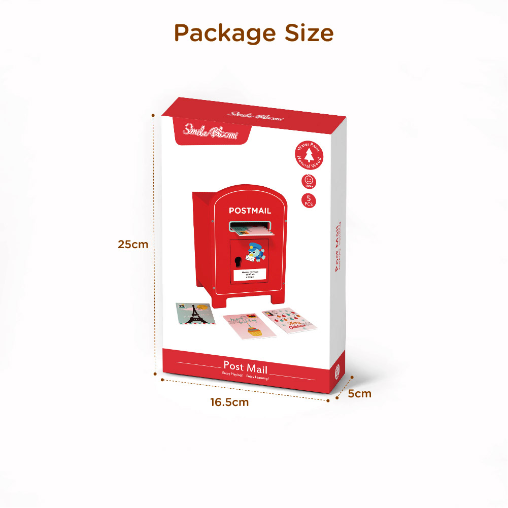 Wooden Toy Mailbox Role Play Stamp Envelope Game Children's Educational Toy - Image 5