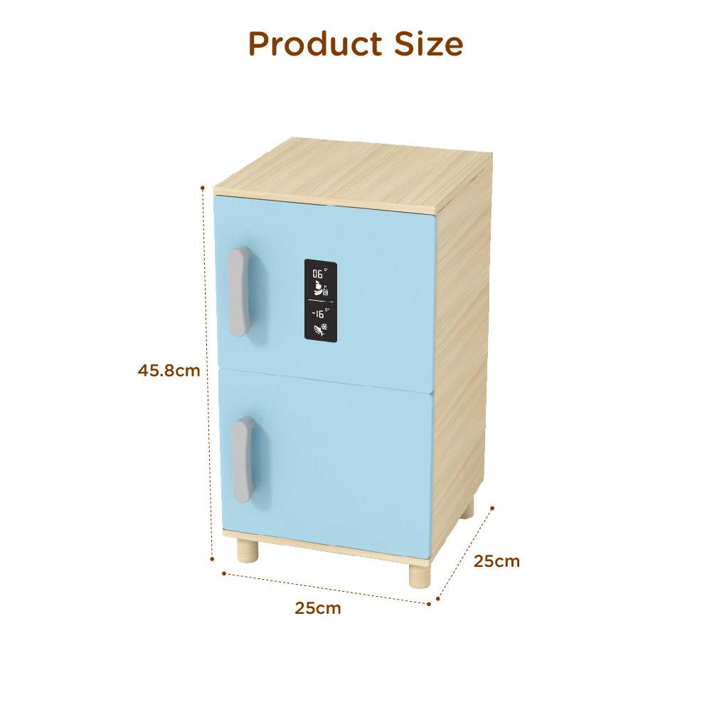 Wooden kids refrigerator toy set refrigerator kitchen preschool toys and role play - Image 2