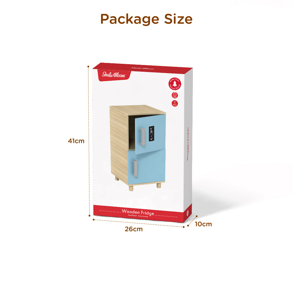Wooden kids refrigerator toy set refrigerator kitchen preschool toys and role play - Image 3
