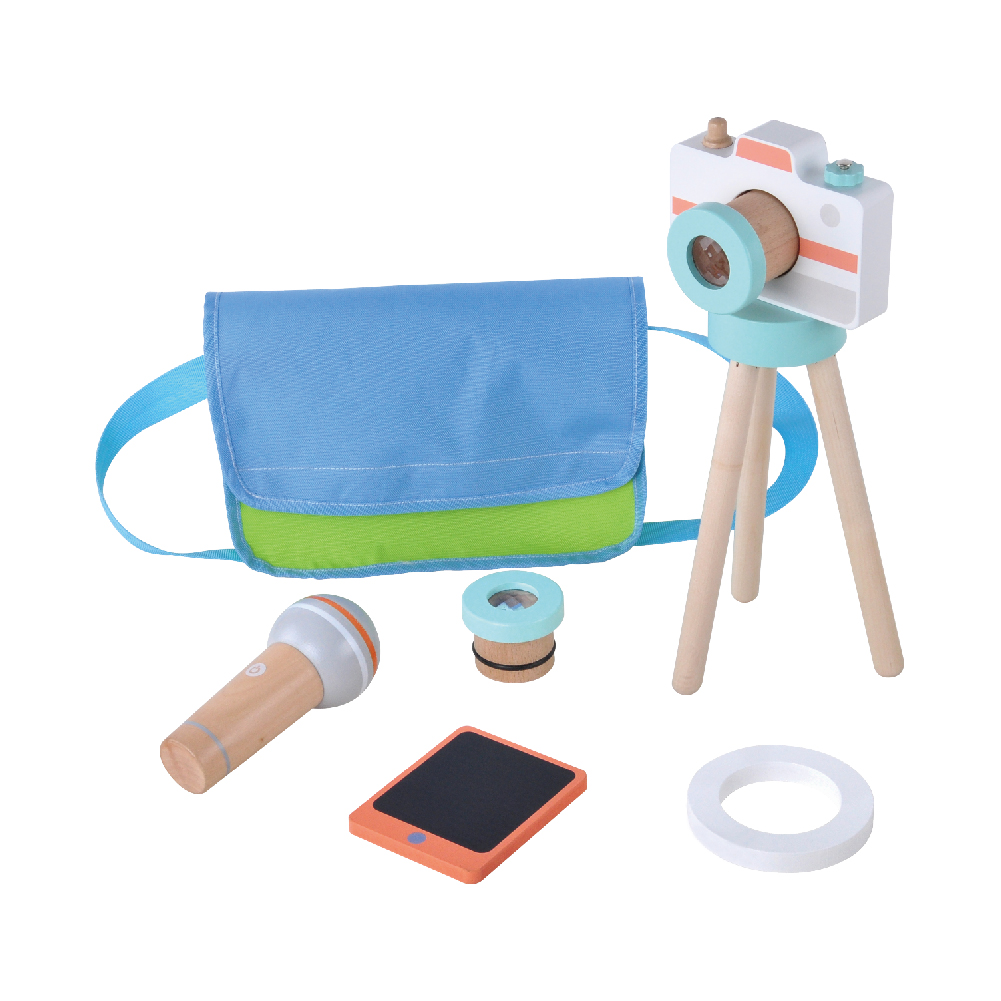 Wooden social media game set role play stand camera toy suitable for children's social interaction - Image 2