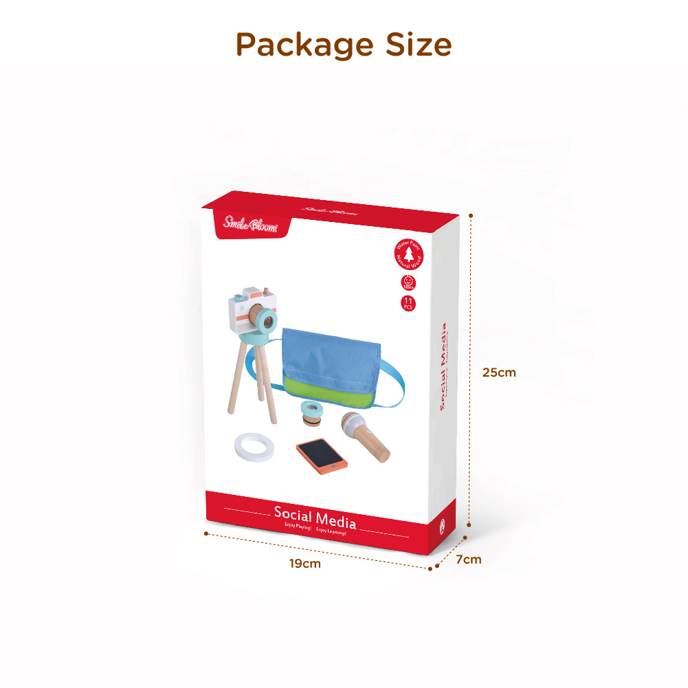 Wooden social media game set role play stand camera toy suitable for children's social interaction - Image 5