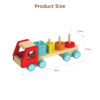 Wooden Pull Shape and Color Sorting Truck, Educational Geometric Blocks Stacking Truck, Shape Sorting Toy, Colors for Kids