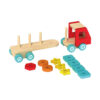 Wooden Pull Shape and Color Sorting Truck, Educational Geometric Blocks Stacking Truck, Shape Sorting Toy, Colors for Kids