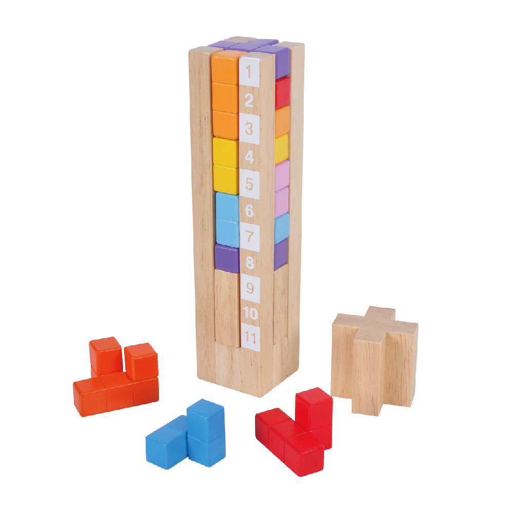 Wooden stacking building block games, children's wisdom tower brain development logical thinking training promote children's brain development - Image 2