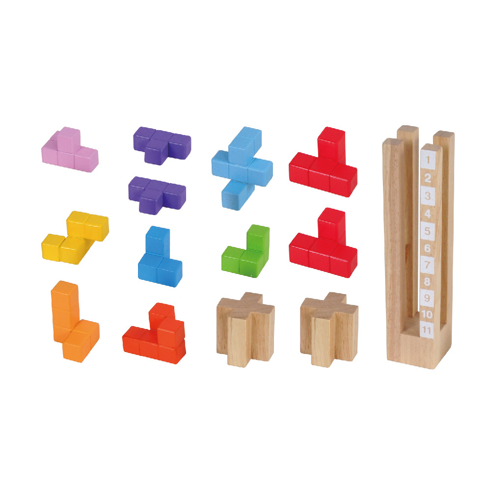 Wooden stacking building block games, children's wisdom tower brain development logical thinking training promote children's brain development - Image 3