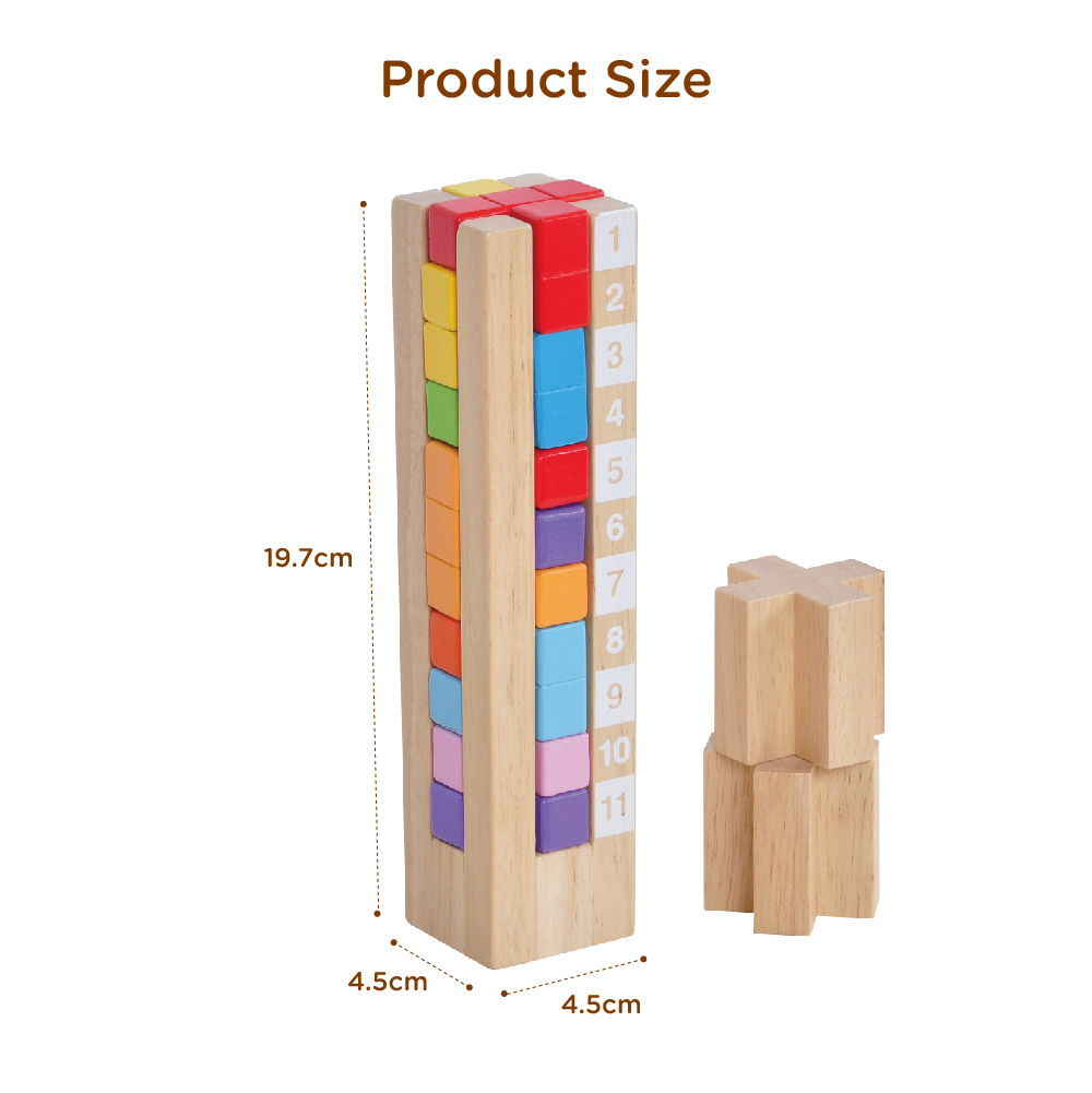 Wooden stacking building block games, children's wisdom tower brain development logical thinking training promote children's brain development - Image 5
